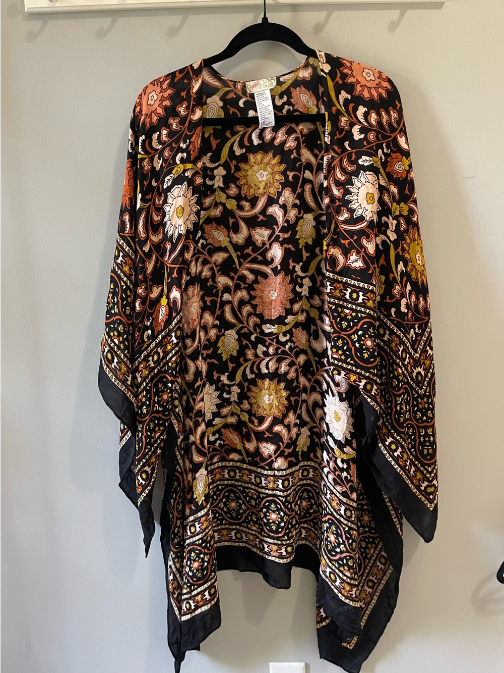 Free People Magic Dance Border Print Duster in black One Size